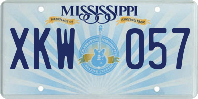 MS license plate XKW057