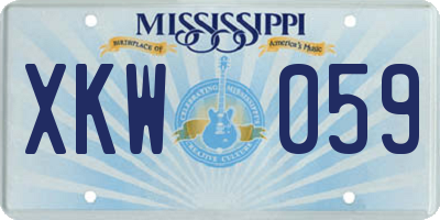 MS license plate XKW059