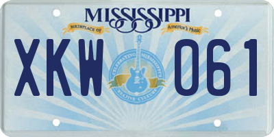 MS license plate XKW061