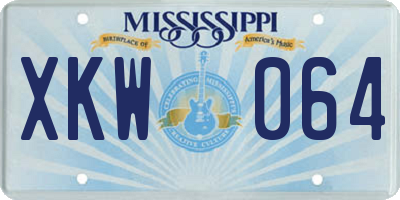 MS license plate XKW064