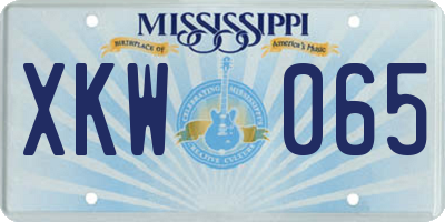 MS license plate XKW065