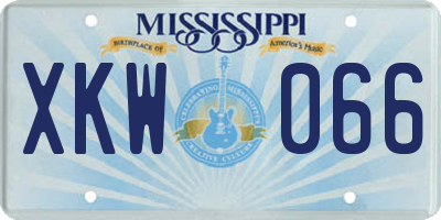MS license plate XKW066
