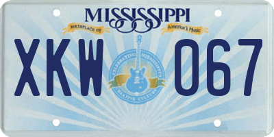 MS license plate XKW067