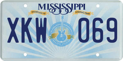 MS license plate XKW069