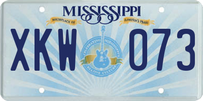 MS license plate XKW073