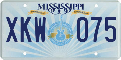 MS license plate XKW075