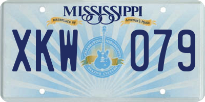 MS license plate XKW079