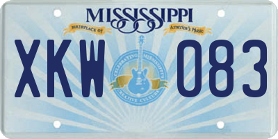 MS license plate XKW083