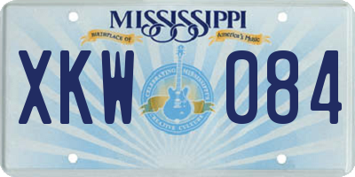 MS license plate XKW084