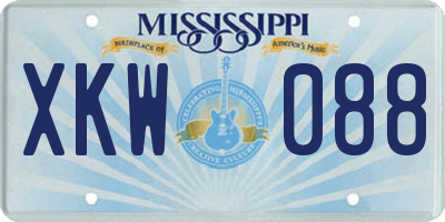 MS license plate XKW088