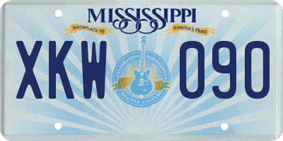 MS license plate XKW090
