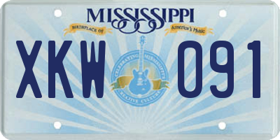 MS license plate XKW091