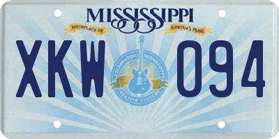 MS license plate XKW094