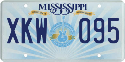 MS license plate XKW095