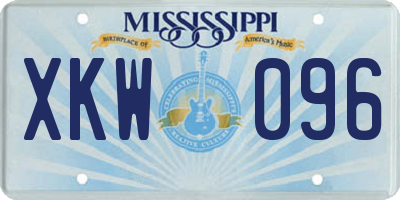 MS license plate XKW096