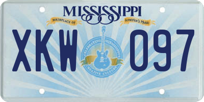 MS license plate XKW097