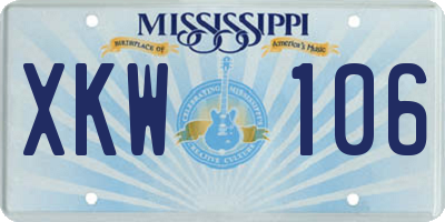 MS license plate XKW106