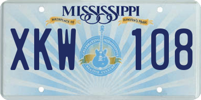 MS license plate XKW108