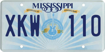 MS license plate XKW110