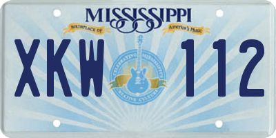 MS license plate XKW112