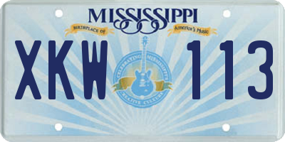 MS license plate XKW113
