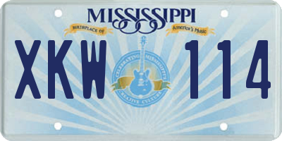 MS license plate XKW114