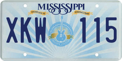 MS license plate XKW115