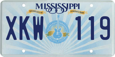 MS license plate XKW119