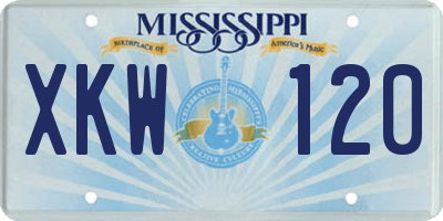 MS license plate XKW120