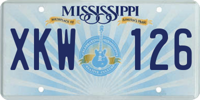 MS license plate XKW126