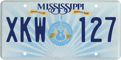 MS license plate XKW127