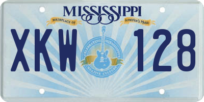 MS license plate XKW128