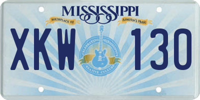 MS license plate XKW130