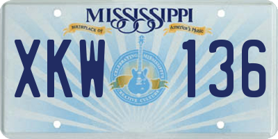 MS license plate XKW136