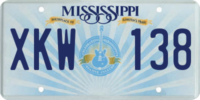 MS license plate XKW138