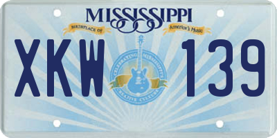 MS license plate XKW139