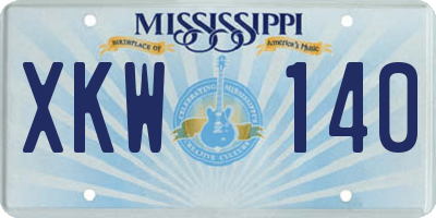 MS license plate XKW140