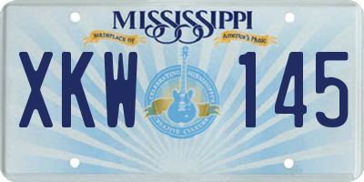 MS license plate XKW145