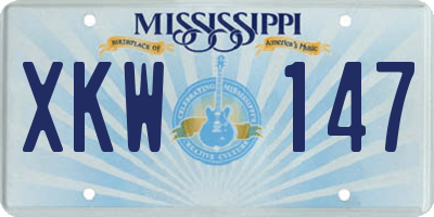 MS license plate XKW147