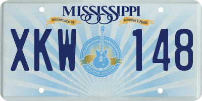 MS license plate XKW148