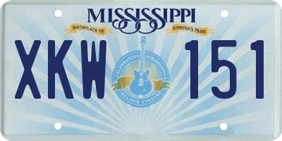 MS license plate XKW151