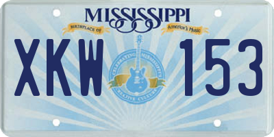 MS license plate XKW153
