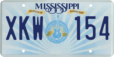 MS license plate XKW154