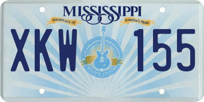 MS license plate XKW155