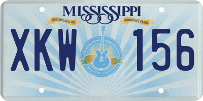 MS license plate XKW156