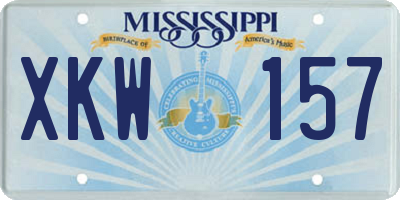 MS license plate XKW157