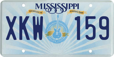 MS license plate XKW159