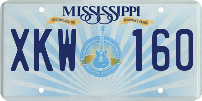 MS license plate XKW160