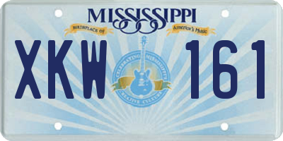 MS license plate XKW161
