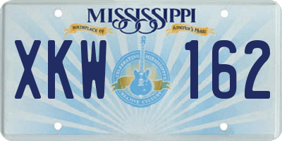 MS license plate XKW162